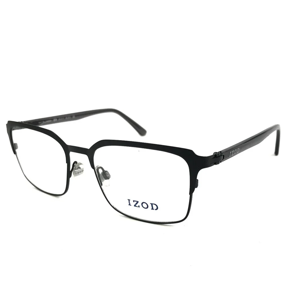 IZOD Eyeglasses Frames IZ2117 BLACK Gray Rectangle Full Rim 54-18-145
